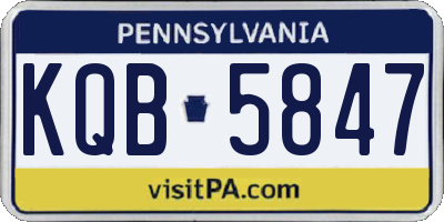 PA license plate KQB5847