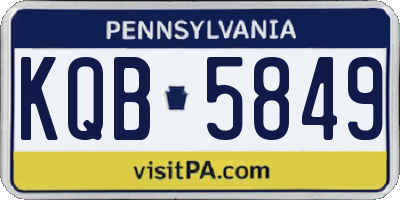PA license plate KQB5849