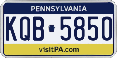 PA license plate KQB5850