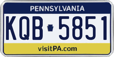 PA license plate KQB5851