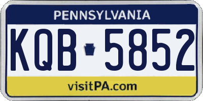 PA license plate KQB5852