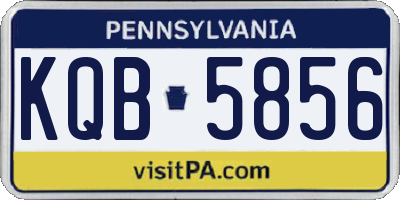 PA license plate KQB5856