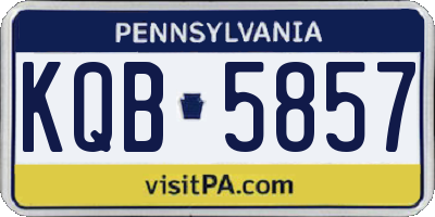 PA license plate KQB5857