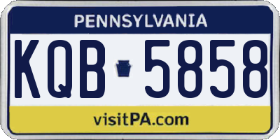 PA license plate KQB5858