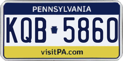 PA license plate KQB5860