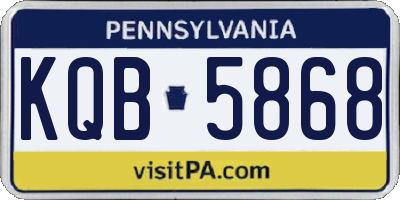 PA license plate KQB5868