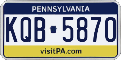 PA license plate KQB5870