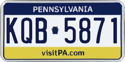 PA license plate KQB5871
