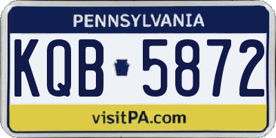 PA license plate KQB5872