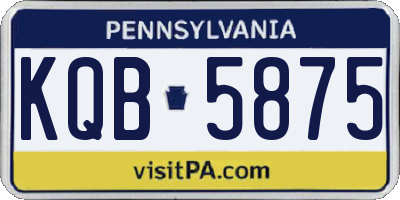 PA license plate KQB5875