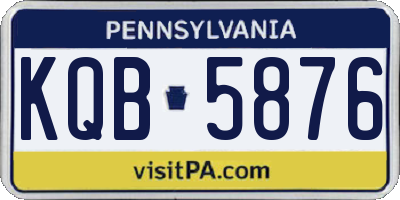 PA license plate KQB5876