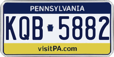 PA license plate KQB5882