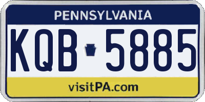 PA license plate KQB5885