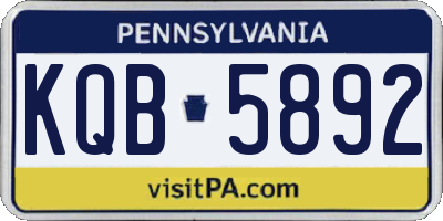 PA license plate KQB5892