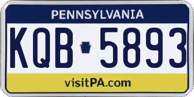 PA license plate KQB5893