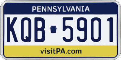 PA license plate KQB5901