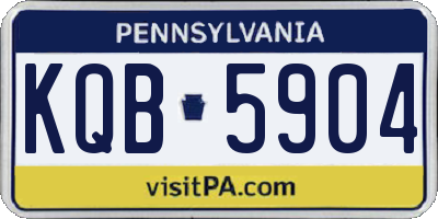 PA license plate KQB5904
