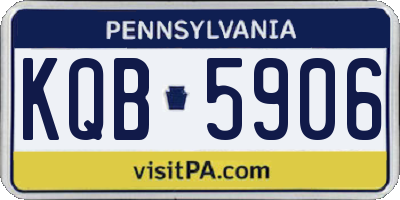 PA license plate KQB5906