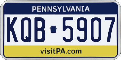 PA license plate KQB5907