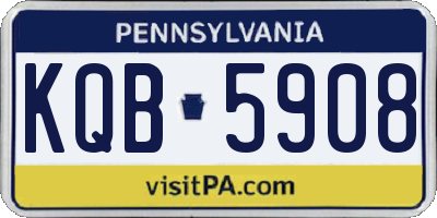 PA license plate KQB5908