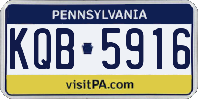 PA license plate KQB5916