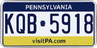 PA license plate KQB5918