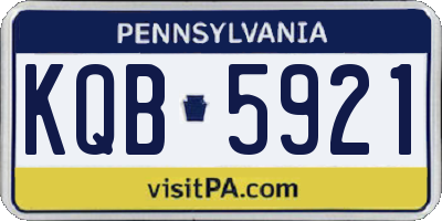 PA license plate KQB5921