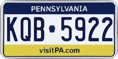 PA license plate KQB5922