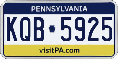 PA license plate KQB5925