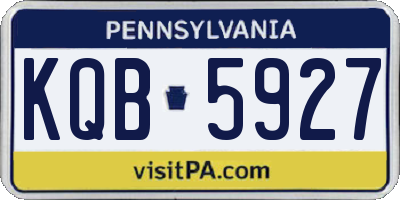PA license plate KQB5927