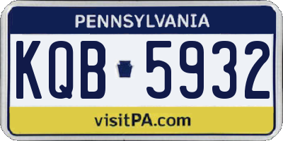 PA license plate KQB5932