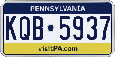 PA license plate KQB5937