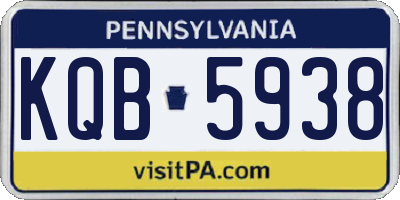 PA license plate KQB5938