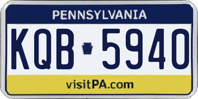 PA license plate KQB5940