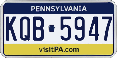 PA license plate KQB5947