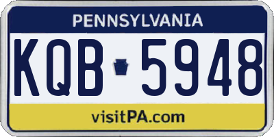 PA license plate KQB5948