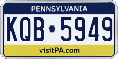 PA license plate KQB5949