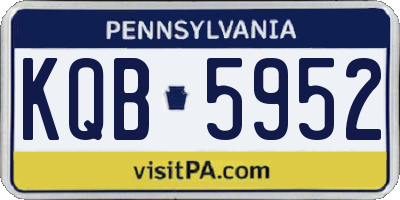 PA license plate KQB5952