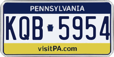 PA license plate KQB5954