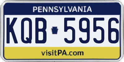 PA license plate KQB5956