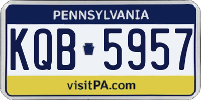PA license plate KQB5957