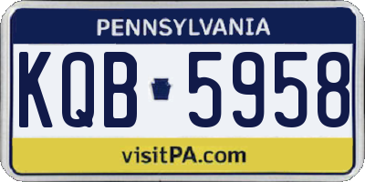 PA license plate KQB5958