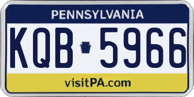 PA license plate KQB5966