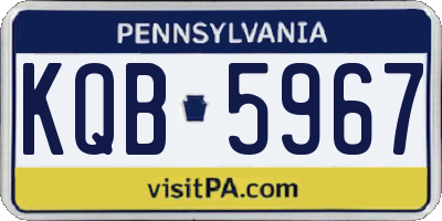 PA license plate KQB5967