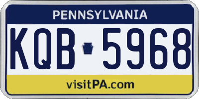 PA license plate KQB5968