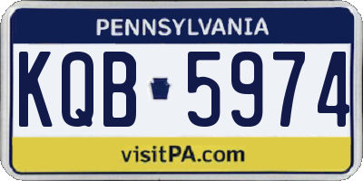PA license plate KQB5974