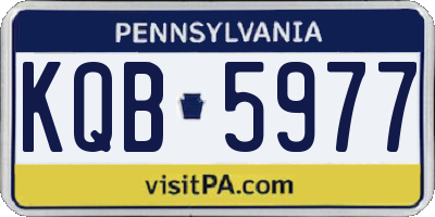 PA license plate KQB5977