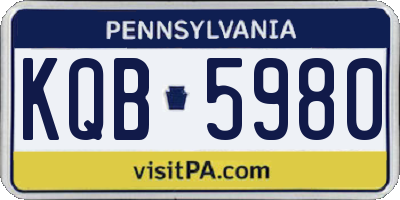 PA license plate KQB5980
