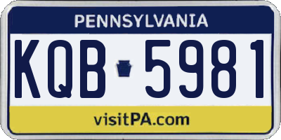 PA license plate KQB5981
