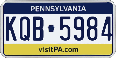 PA license plate KQB5984